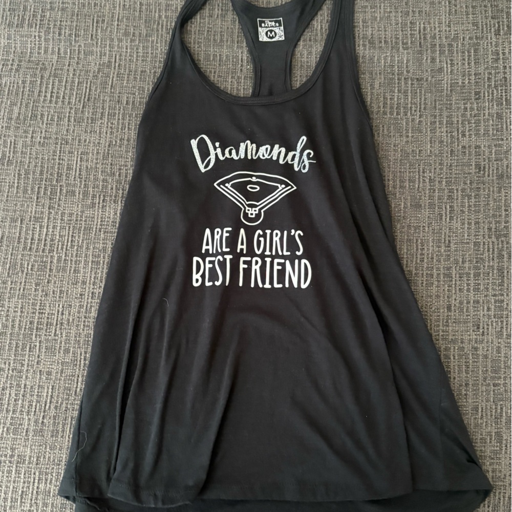 Black Graphic Tank Top